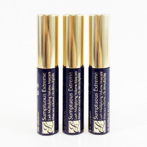  Estee Lauder Sumptuous Extreme Lash Multiplying Volume Mascara #01 Extreme Black 2.8 ml Travel Size (pack of 3, 0.3 oz / 8.4 ml total)