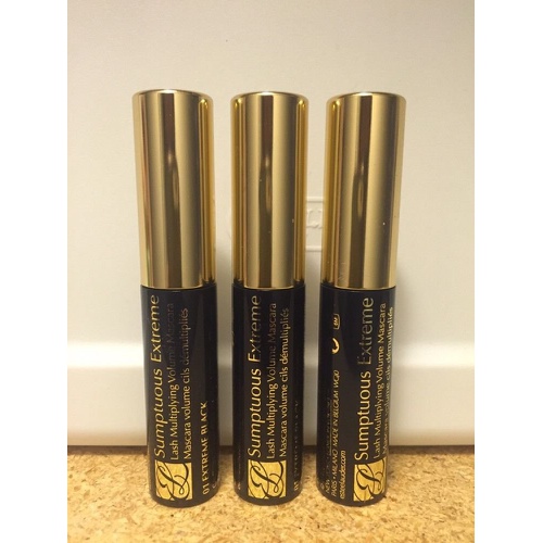  Estee Lauder Sumptuous Extreme Lash Multiplying Volume Mascara #01 Extreme Black 2.8 ml Travel Size (pack of 3, 0.3 oz / 8.4 ml total)