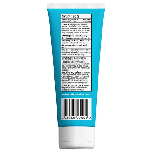  Ethical Zinc SPF 50+ Natural Mineral Zinc Sunscreen Sensitive, Reef Safe, Dries Clear - Australian Made Water Resistant Broad Spectrum Suitable for Kids Face and Body