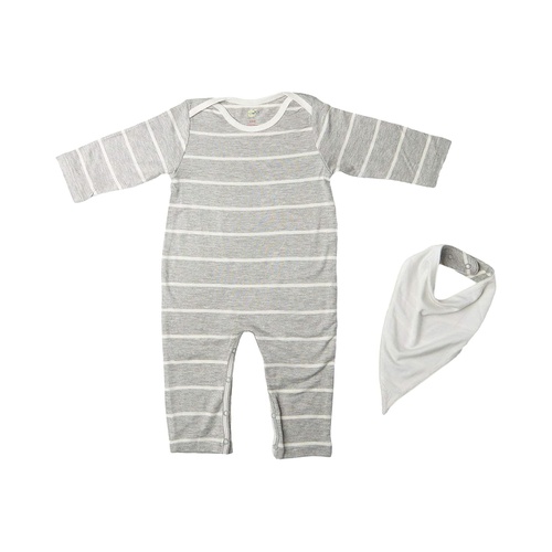  Everly Grey Romper & Bib Two-Piece Set (Infant)