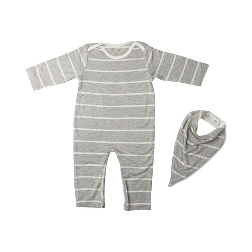  Everly Grey Romper & Bib Two-Piece Set (Infant)