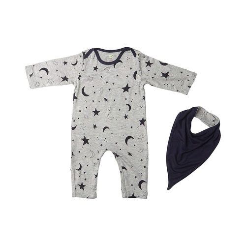  Everly Grey Romper & Bib Two-Piece Set (Infant)