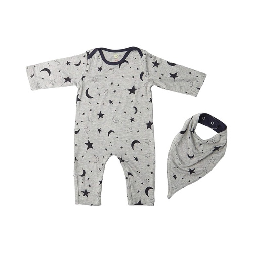  Everly Grey Romper & Bib Two-Piece Set (Infant)