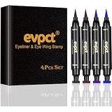 Evpct Pink Eyeliner Stamps Eye Stamp Wing Liner Set,Winged Eyeliner in Seconds, Eye Liners for Women Waterproof Eyeliner Liquid Gel Eyeliner Long Lasting Black Eyeliner Pencil, Red,Green