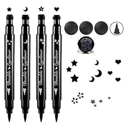  Evpct Pink Eyeliner Stamps Eye Stamp Wing Liner Set,Winged Eyeliner in Seconds, Eye Liners for Women Waterproof Eyeliner Liquid Gel Eyeliner Long Lasting Black Eyeliner Pencil, Red,Green