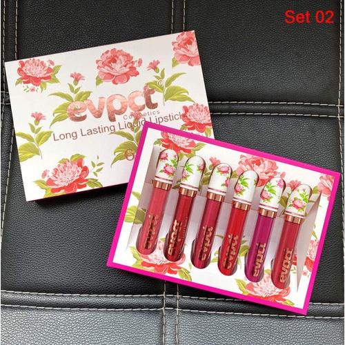  Evpct 6Pcs/Set Lip Liner and Lipstick Set Kit, Double Color Head Matte Lipstick 24H & Lip Liner 2 in 1 Set Waterproof Long Lasting Lipstick 24 All Day Mini Lipstick Gift Set Dark Red Mat