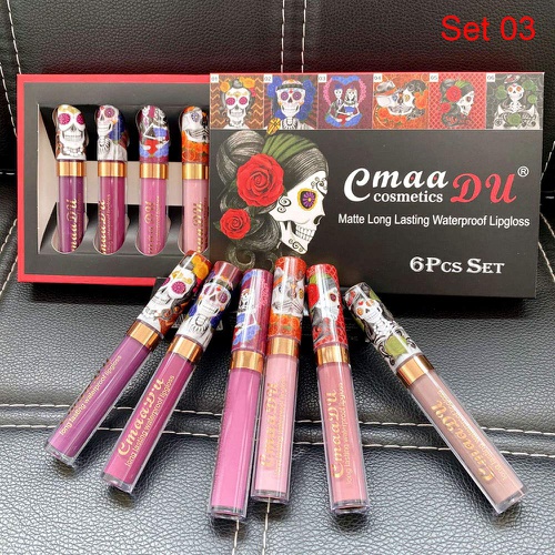  Evpct 6Pcs/Set Lip Liner and Lipstick Set Kit, Double Color Head Matte Lipstick 24H & Lip Liner 2 in 1 Set Waterproof Long Lasting Lipstick 24 All Day Mini Lipstick Gift Set Dark Red Mat