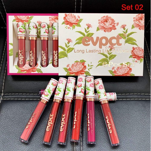  Evpct 6Pcs/Set Lip Liner and Lipstick Set Kit, Double Color Head Matte Lipstick 24H & Lip Liner 2 in 1 Set Waterproof Long Lasting Lipstick 24 All Day Mini Lipstick Gift Set Dark Red Mat