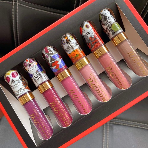  Evpct 6Pcs/Set Matte Lipstick Set Lipstick Matte Kit, Beautiful Peony Flower Liquid Lipstick Waterproof Long Lasting Birthday Edition Durable Nude Velvet Lip Gloss Lip Makeup Beauty evpc