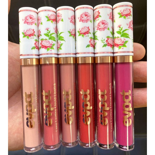  Evpct 6Pcs/Set Matte Lipstick Set Lipstick Matte Kit, Beautiful Peony Flower Liquid Lipstick Waterproof Long Lasting Birthday Edition Durable Nude Velvet Lip Gloss Lip Makeup Beauty evpc