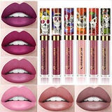 Evpct 6Pcs/Set Matte Halloween Lipstick Set Lipstick Matte Kit , Skull Face Velvety Liquid Lipstick Waterproof Long Lasting Birthday Edition Durable Velvet Lip Gloss Lip Makeup Beauty ev