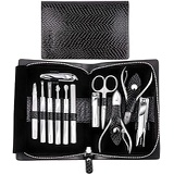 FAMILIFE Manicure Set Nail Clippers Pedicure Kit, Professional Stainless Steel Professional Grooming Kits with Luxurious Portable Travel Case for Women Men