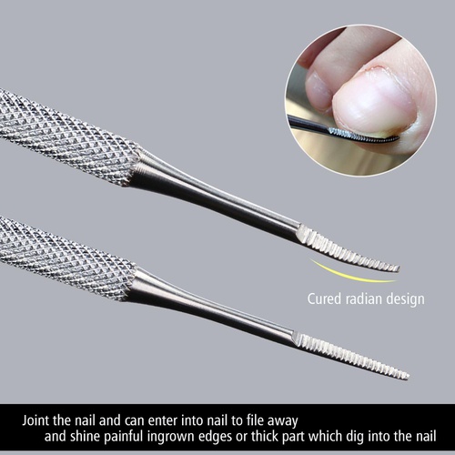  FAMILIFE L07 100% Stainless Steel Ingrown Toenail File and Lifter Double Sided with Storage Case (Ingrown Toenail File)