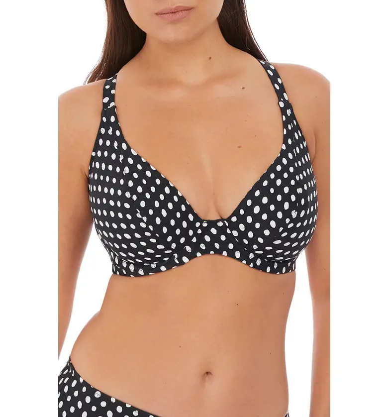 Fantasie Santa Monica Underwire Plunge Bikini Top_BLACK & WHITE