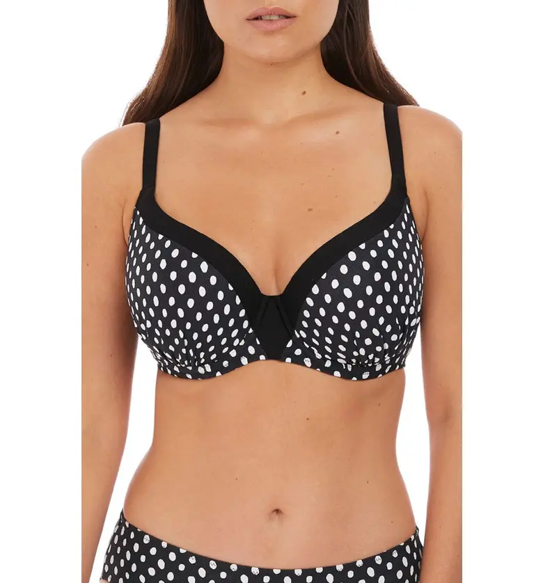 Fantasie Santa Monica Underwire Molded Bikini Top_BLACK/ WHITE