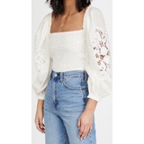 FARM Rio Off White Lace Blouse