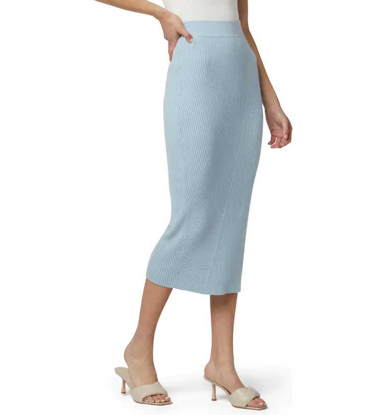 Favorite Daughter Ribbed Cotton & Cashmere Skirt_BABY BLUE