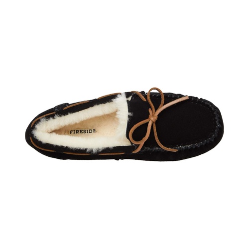  FIRESIDE by Dearfoams Victoria Genuine Shearling Moccasin with Tie