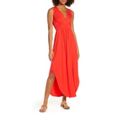 Fraiche by J V-Neck Jersey Dress_RED