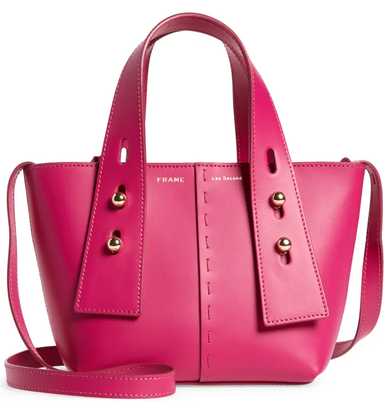 FRAME Mini Les Second Leather Crossbody Bag_FUCHSIA