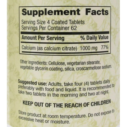  Freeda Calcium Citrate - Kosher Vegan Calcium Supplement for Women & Men - Bone Health & Joint Support - Calcium 1000mg per Serving - Calcium Citrate 1000mg Tablets Calcium Without