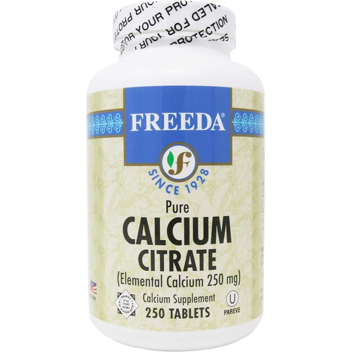  Freeda Calcium Citrate - Kosher Vegan Calcium Supplement for Women & Men - Bone Health & Joint Support - Calcium 1000mg per Serving - Calcium Citrate 1000mg Tablets Calcium Without