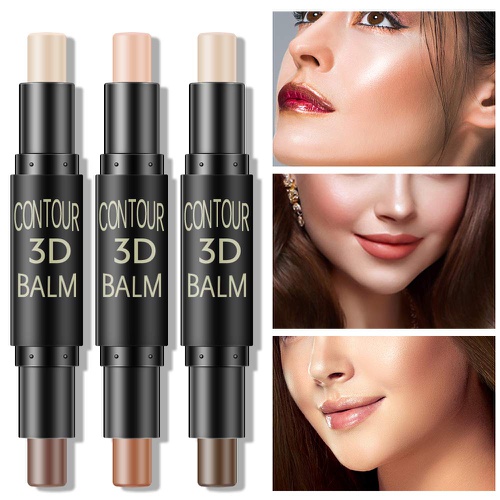  FREEORR 6 Colors Dual-ended Highlight & Contour Stick Make up Concealer Kit for 3D Face Shaping Body Shaping Make up Set 3PCs-6.2g/per