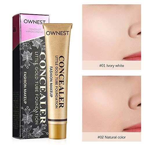  FREEORR Little Gold Tube Foundation Concealer, Matte Waterproof Long Lasting Moisturizing Contour Concealer, Skin Face Cover of Blemish Problem, Dark Eye Circles, Whelk, Spots, Tat