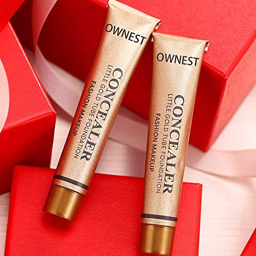  FREEORR Little Gold Tube Foundation Concealer, Matte Waterproof Long Lasting Moisturizing Contour Concealer, Skin Face Cover of Blemish Problem, Dark Eye Circles, Whelk, Spots, Tat