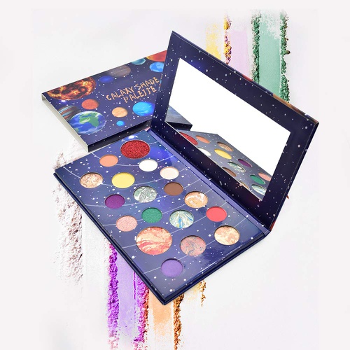  FREEORR 18 Colors Galaxy Shade Palette, Long Lasting Waterproof Multi Reflective Shimmer Matte Glitter Pressed Pearls Eyeshadow Makeup Pallet