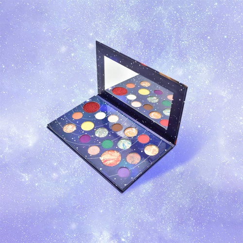  FREEORR 18 Colors Galaxy Shade Palette, Long Lasting Waterproof Multi Reflective Shimmer Matte Glitter Pressed Pearls Eyeshadow Makeup Pallet