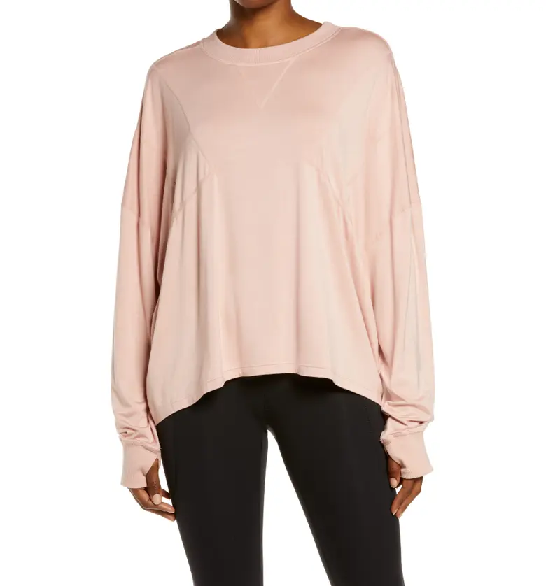 Free People FP Movement Runner Up Long Sleeve Shirt_SHELL PINK