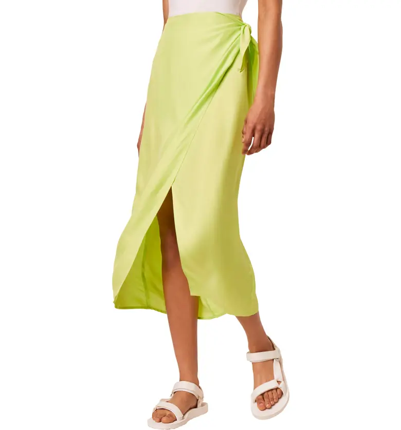 French Connection Gabina Drape Skirt_LIME PUNCH