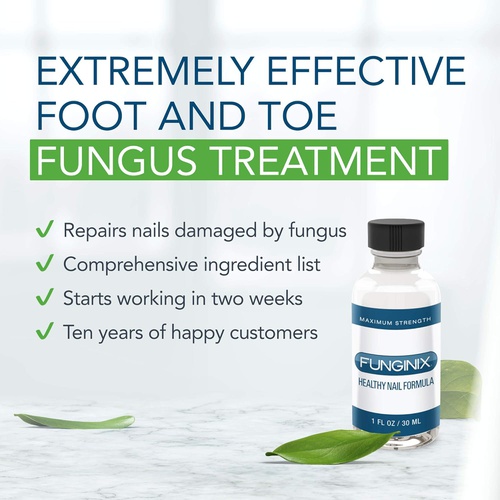  FUNGINIX Finger and Toe Treatment - Maximum Strength Solution, Eliminate Infections, Powerful & Effective (1 Fluid Ounce)