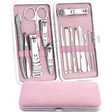 Fahion road Fashion Road 15Pcs Nail Clippers Kit, Stainless Steel Manicure Pedicure Kit,Professional Nail Care Tools with a Luxurious Travel Case (Pink)