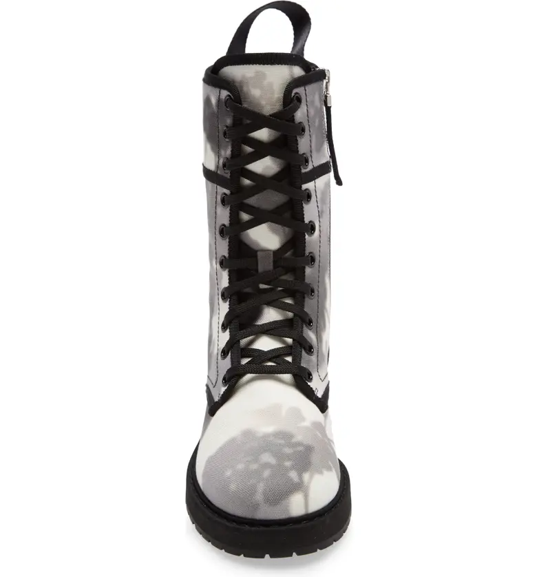 펜디 Fendi Logo Canvas Combat Boot_BIANCO