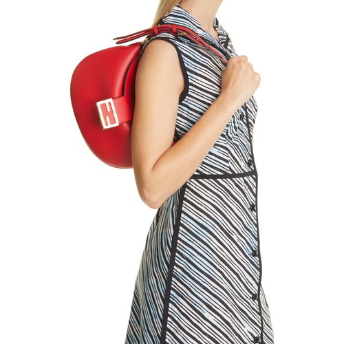 펜디 Fendi Small Croissant Leather Hobo_ROSSO CARDINALE