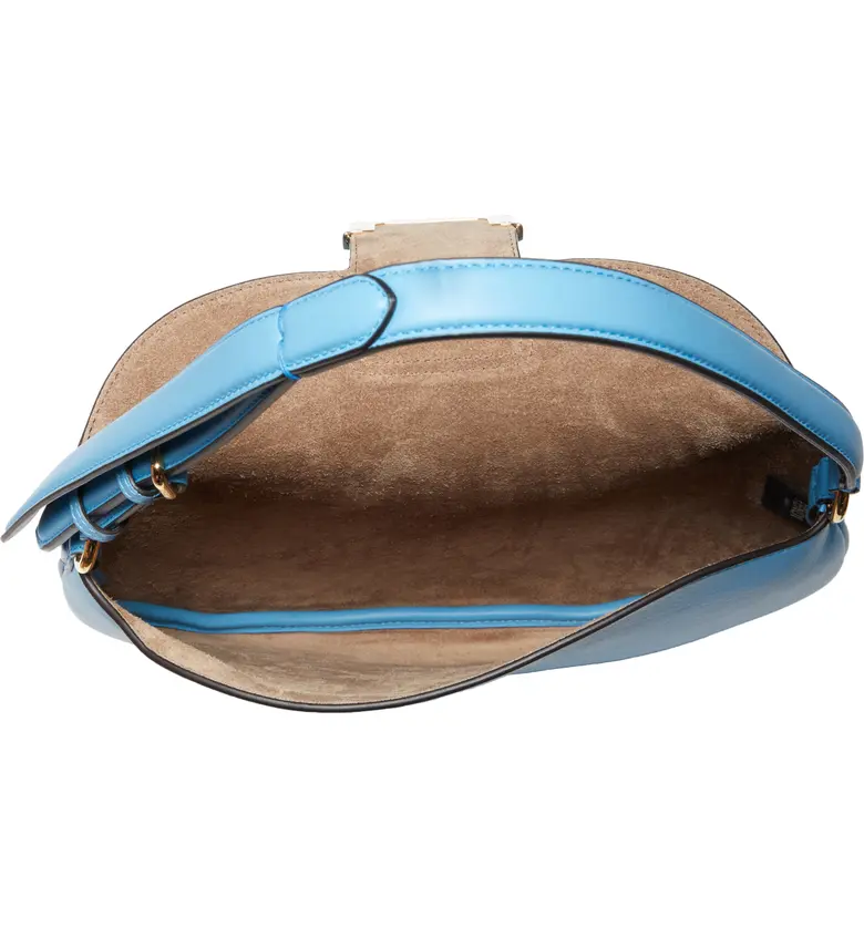 펜디 Fendi Small Croissant Leather Hobo_CYBER BLU OS
