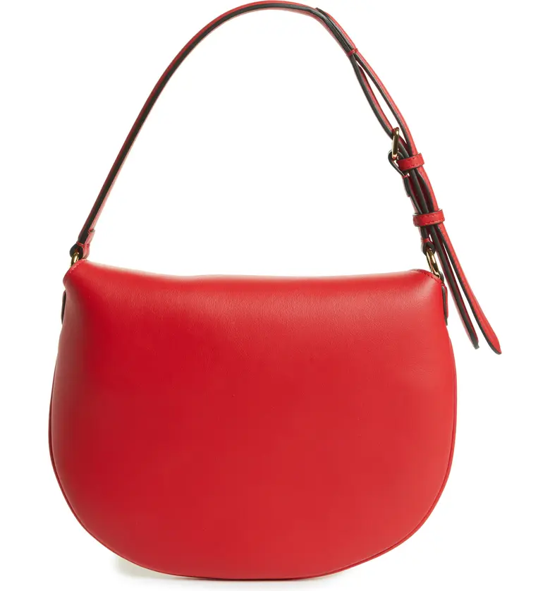 펜디 Fendi Small Croissant Leather Hobo_ROSSO CARDINALE