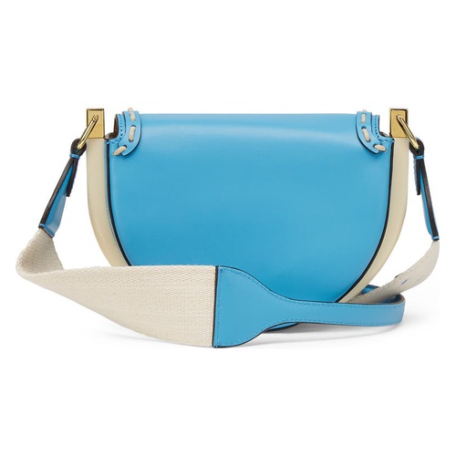 펜디 Fendi Moonlight Leather Saddle Bag_CYBER BLU OS