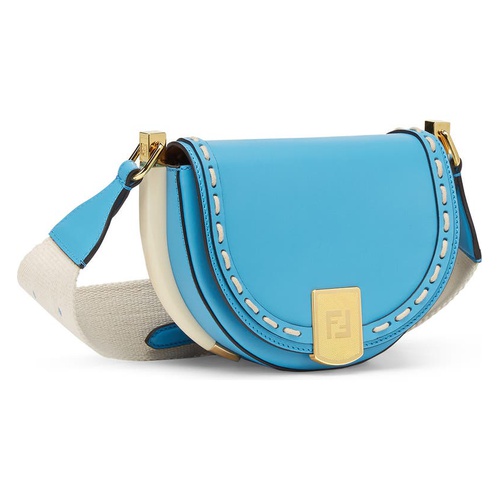 펜디 Fendi Moonlight Leather Saddle Bag_CYBER BLU OS