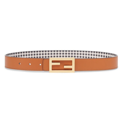 펜디 Fendi Reversible Leather Belt_BRANDY/ WHITE/ BLACK