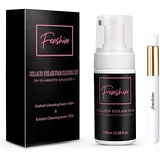 Fenshine Eyelash Extension Shampoo + Brush / 100ml / Eyelid Foaming Cleanser/Wash for Extensions and Natural Lashes/Paraben & Sulfate Free Safe Makeup & Mascara Remover/Professional