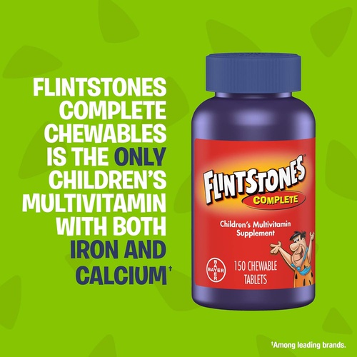  Flintstones Vitamins Flintstones Chewable Kids Vitamins, Complete Multivitamin for Kids and Toddlers with Iron, Calcium, Vitamin C, Vitamin D & more, 180ct