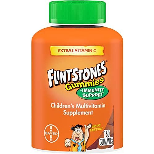  Flintstones Vitamins Flintstones Gummies Kids Vitamins with Immunity Support*, Kids and Toddler Multivitamin with Vitamin C, Vitamin D, B12, Zinc & more, Orange 150ct