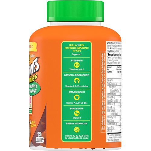  Flintstones Vitamins Flintstones Gummies Kids Vitamins with Immunity Support*, Kids and Toddler Multivitamin with Vitamin C, Vitamin D, B12, Zinc & more, Orange 150ct