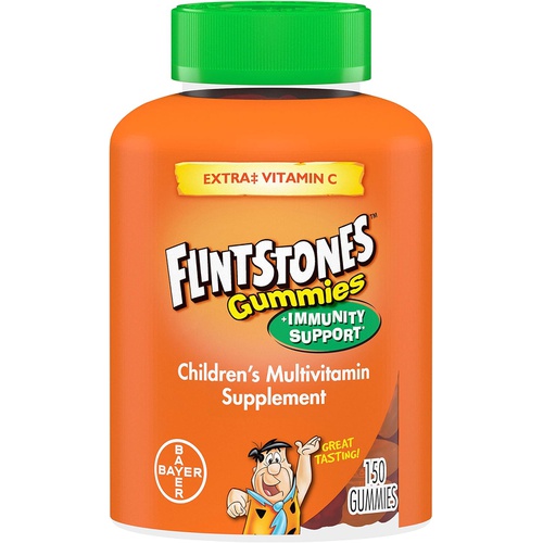  Flintstones Vitamins Flintstones Gummies Kids Vitamins with Immunity Support*, Kids and Toddler Multivitamin with Vitamin C, Vitamin D, B12, Zinc & more, Orange 150ct