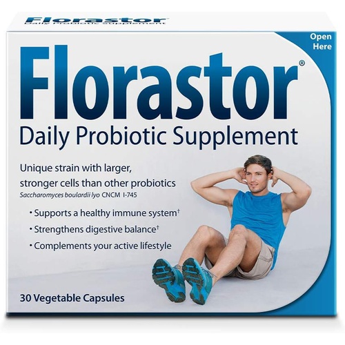  Florastor Probiotics for Digestive & Immune Health, 30 Capsules, Probiotics for Women & Men, Dual Action Helps Flush Out Bad Bacteria & boosts The Good with Our Unique Strain Sacch