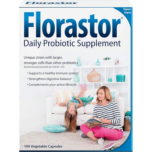  Florastor Probiotics for Digestive & Immune Health, 30 Capsules, Probiotics for Women & Men, Dual Action Helps Flush Out Bad Bacteria & boosts The Good with Our Unique Strain Sacch