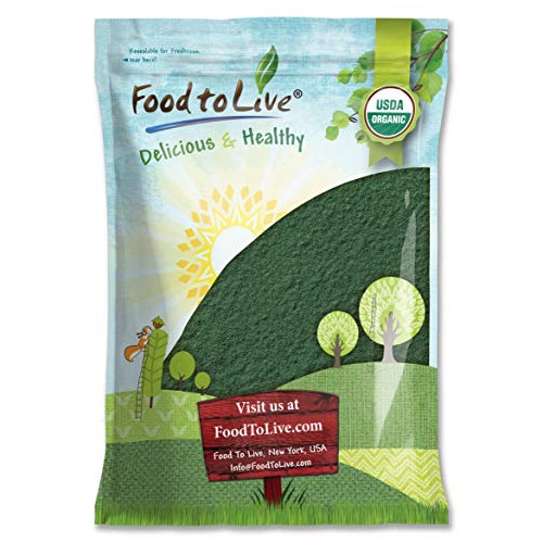  Food to Live Organic Chlorella Powder, 8 Pounds  Non-GMO, Kosher, Raw Green Algae, Vegan Superfood, Bulk, Pure Vegan Green Protein, Rich in Vitamins and Minerals, Great for Drinks